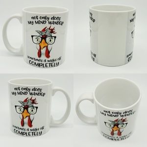 "Not Only Does My Mind Wonder..." Funny Ceramic Coffee Mug